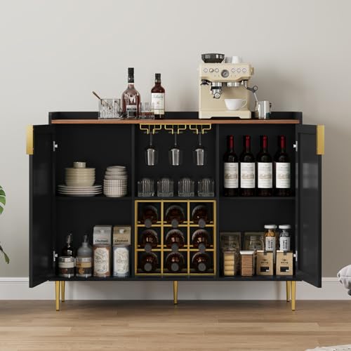 48" Wine Bar Cabinet with Fluted Texture