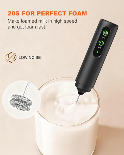 2 Speed Rechargeable Milk Frother Handheld
