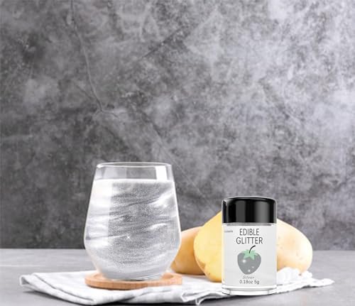 Silver Edible Glitter Glimmer Powder for Cakes Drinks