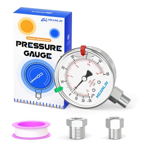 30inHG~60Psi Vacuum Pressure Gauge 316 Stainless Steel Joint 1