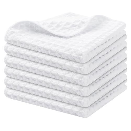 Microfiber Waffle Weave Kitchen Dish Cloths (6 Count)