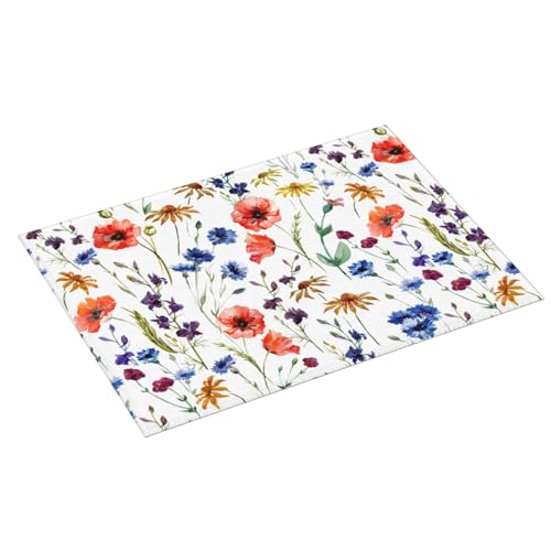 Spring Wildflowers Dish Drying Mats for Kitchen Counter