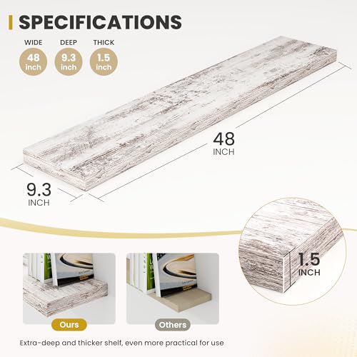 48 Inch Floating Shelves