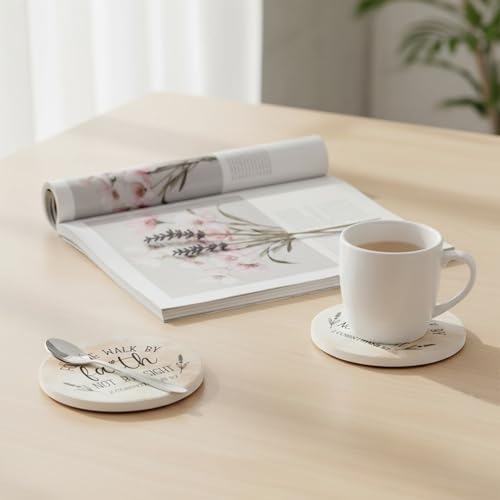 Christian Coasters Set of 6 with Holder (6 Count)