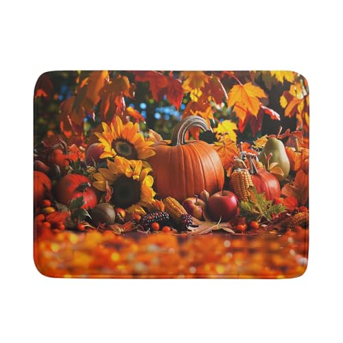 Fall Harvest Pumpkin Dish Drying Mat for Kitchen Counter