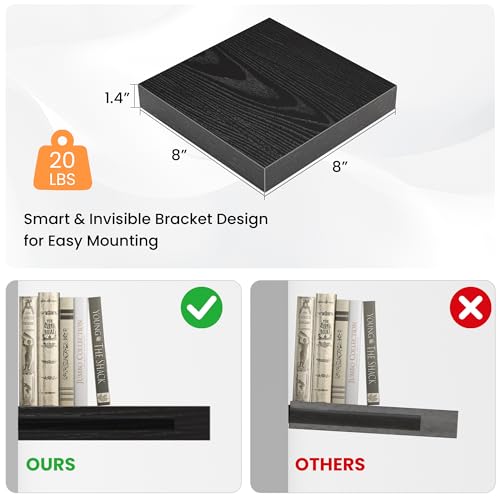 Square Floating Shelves for Wall (4 Count)
