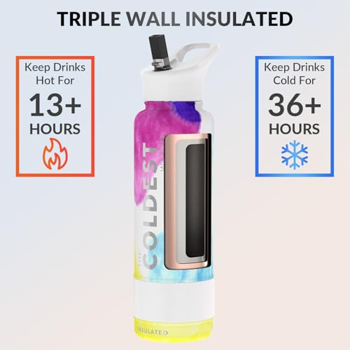 Coldest Insulated Water Bottle with Straw Lid