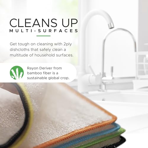 Dishcloths Kitchen Dishrag Cleaning Scrub Reusable 6pk 9x9in