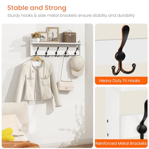 Wall Shelf with Hooks