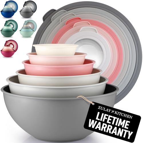 12 Piece Plastic Mixing Bowls with Lids Set (452.48 Count)