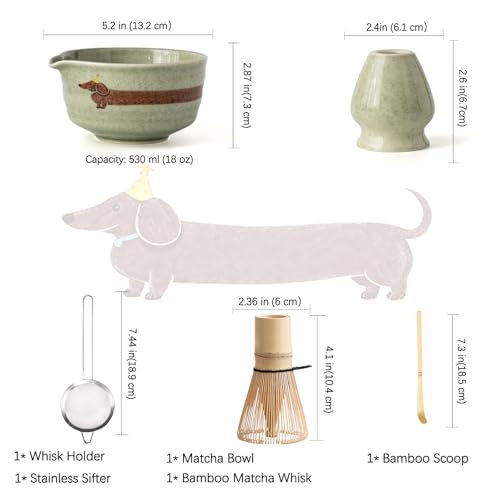 Matcha Set with Dog Pattern (5 Count)