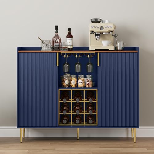 48" Wine Bar Cabinet with Fluted Texture