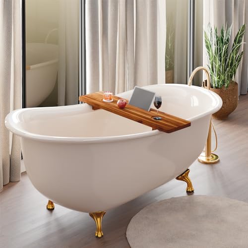 35" L Bathtub Caddy Tray with Accessories Holders