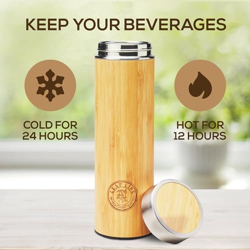 Premium Bamboo Tea Tumbler with Infuser for Loose Leaf Tea