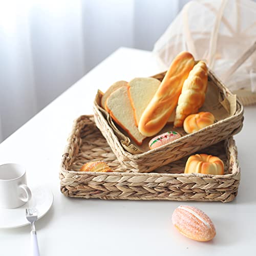 Water Hyacinth Woven Serving Tray Rectangular Hand