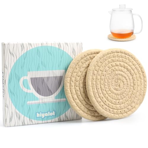 4.8" Boho Woven Drink Coasters Set of 2 (2 Count)