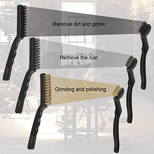 Wire Brushes Pack of 6. for Cleaning Welding Slag