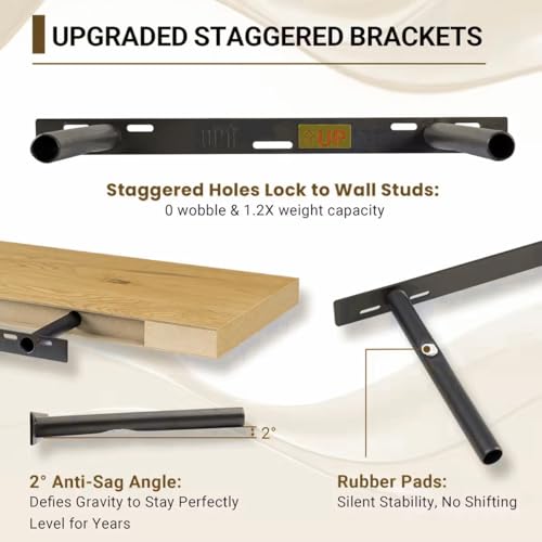 12 Inch Deep Floating Shelves 16 inch Long (2 Count)