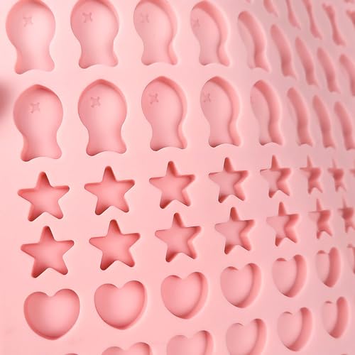 Dog Treat Molds 130 Cavity Mini Silicone Molds Star Heart Bone Fish Roud Shape for Baking Biscuits