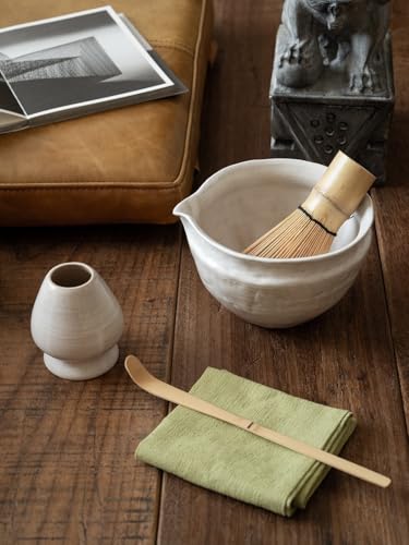 Matcha Set with Handmade Ceramic Bowl & Bamboo Whisk