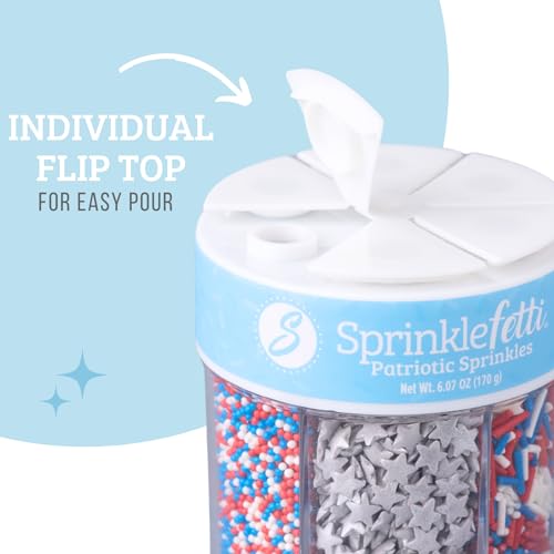 4th of July Sprinkles 6 Cell Jar (6.07 Ounce)