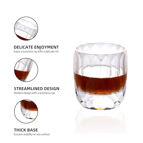 Crystal Whiskey Glasses Set of 2 Hand Blown Old Fashioned Glasses (2 Count)