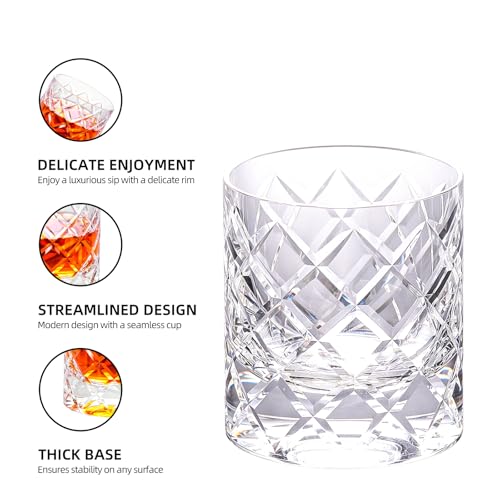 Crystal Whiskey Glasses Set of 2 Hand Blown Old Fashioned Glasses (2 Count)