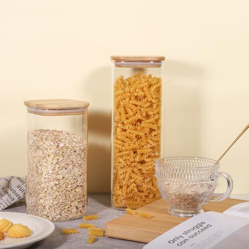 Glass Food Storage Jars 76 oz Set of 3 (3 Count)