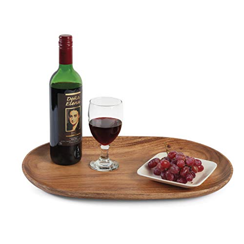 Woodard & Charles Acacia Wood Extra Large Oval Serving Tray