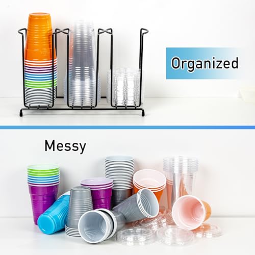 Wire Frame Cup and Lid Organizer 3 Compartment