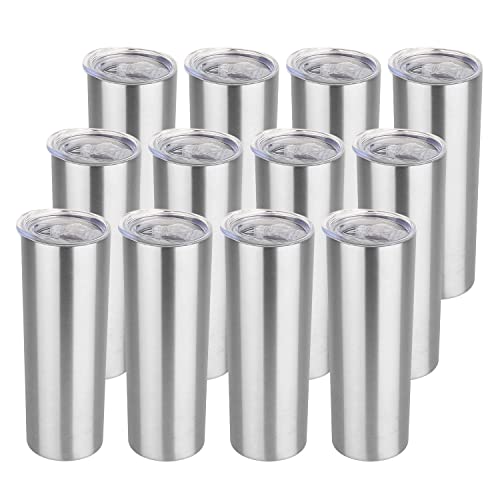 20 oz Skinny Tumblers Bulk Set (12 Count)