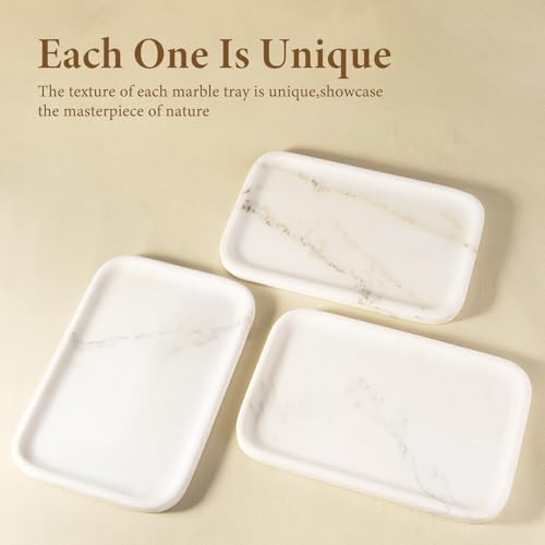 Marble Tray 12"x8" Marble Vanity Tray for Countertop Bathroom Kitchen Dresser
