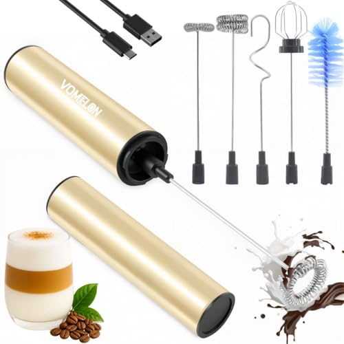 Rechargeable Milk Frother Handheld Electric Frother Wand Milk Foamer Drink Mixer for Coffee