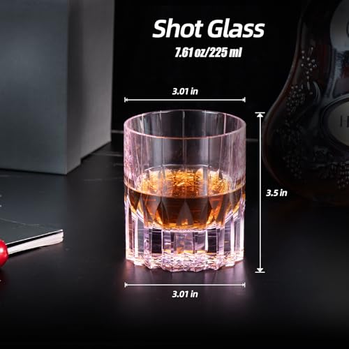 Crystal Whiskey Glasses Set of 2 Hand Blown Old Fashioned Glasses