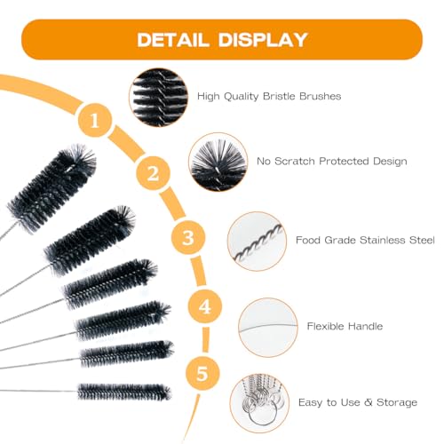 Straw Cleaner Brush Set 6 Pieces (6 Count)
