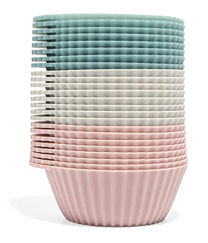Reusable Silicone Baking Cup Silicone Muffin Liners for Cupcakes (24 Count)