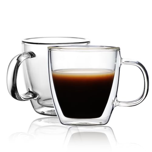 Insulated Espresso Glass Mugs 5.4oz (2 Count)