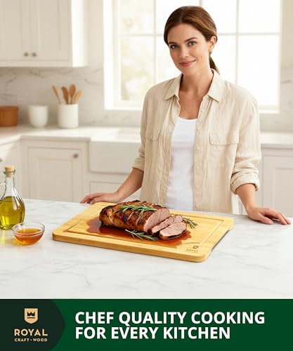 Wooden Cutting Boards for Kitchen Meal Prep & Serving