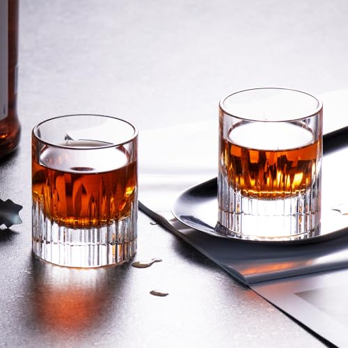 Crystal Whiskey Glasses Set of 2 Hand Blown Old Fashioned Glasses (2 Count)