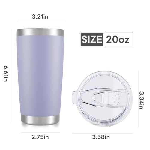 20 oz Tumbler with Lid Stainless Steel Insulated Tumblers Bulk Cups Mug (4 Count)