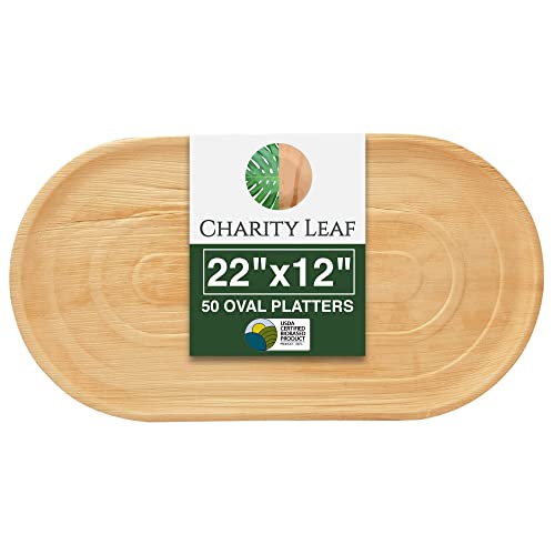 50 Pack 22"x12" Disposable Bamboo Like Trays (50 Count)