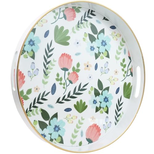 Round Serving Tray with Handles