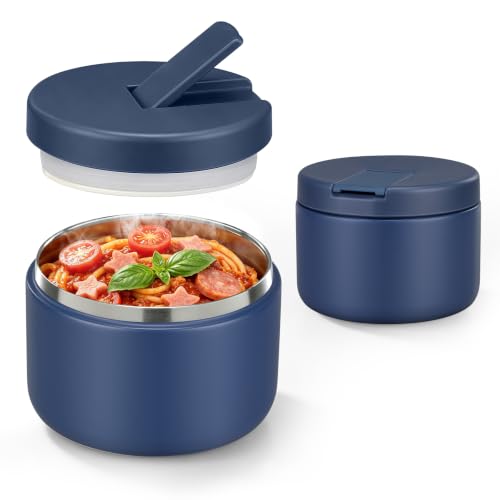 12oz Insulated Vacuum Food Jar with Buckle Lid Wide Mouth Soup Thermo for Hot Food Kids Leakproof Stainless Steel Lunch Container
