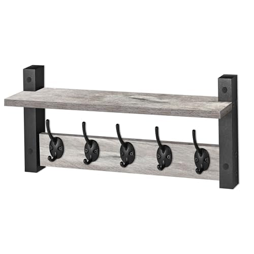 Coat Rack Wall Mount with Shelf