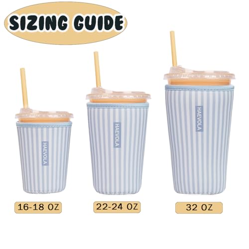 Reusable Insulated Neoprene Iced Coffee Cup Sleeve (3 Count)