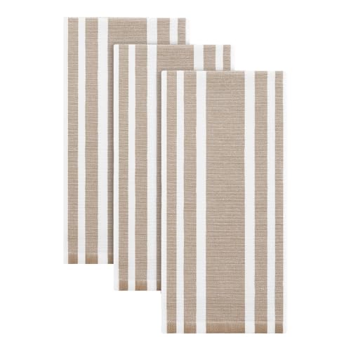 Premium Cotton Stripe Kitchen Towels 3 Pack (3 Count)