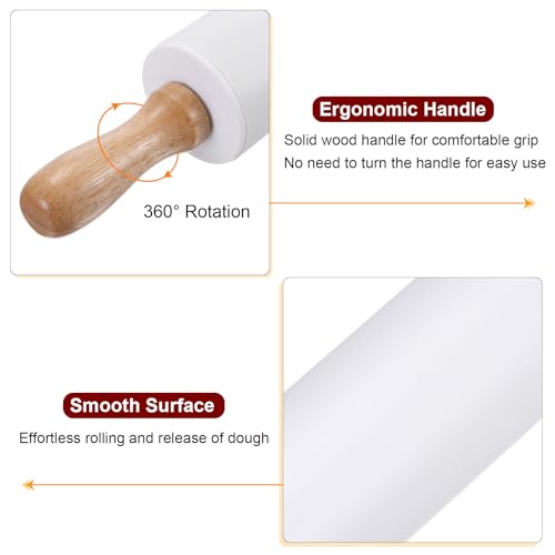 Silicone Rolling Pins for Baking 9.25 Inch Non