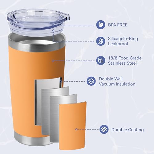 20oz Stainless Steel Tumblers Bulk (8 Count)
