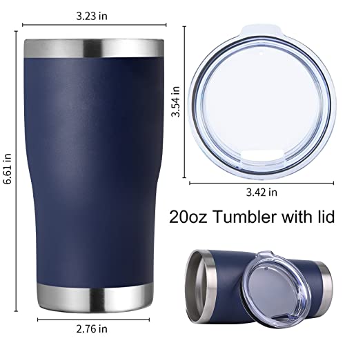 20oz Tumbler with Lid Stainless Steel Tumblers Bulk (8 Count)