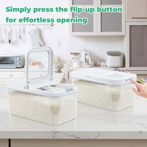 Rice Flour Storage Container with Automatic Flip